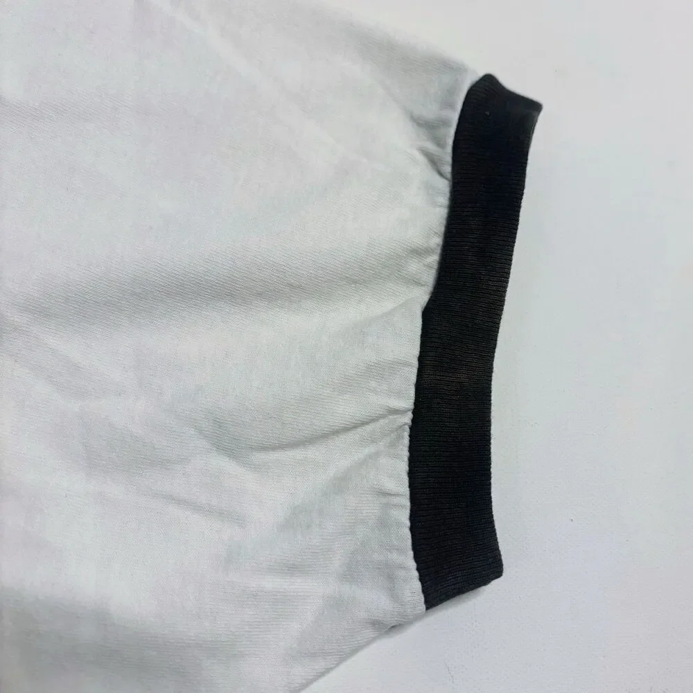 Vintage 90s Y2K Made In USA Nike Large White Ringer Tee Rare White Tag VTG